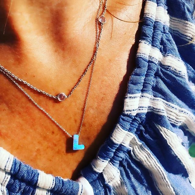 Replacement Rose Gold Alphabet L Letter - Opal Necklace