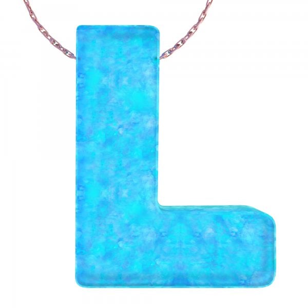 Replacement Rose Gold Alphabet L Letter - Opal Necklace