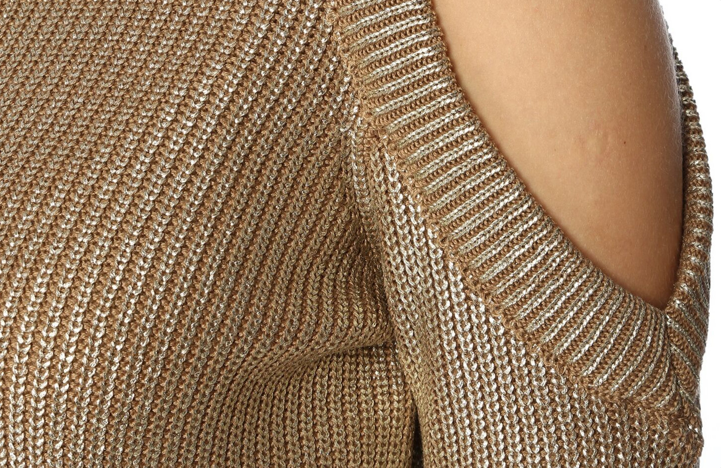 Daisy Gold Shimmer Jumper with Shoulder Detail