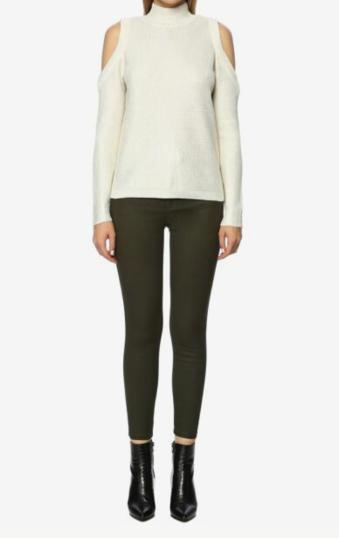 Claire Beige Jumper with Shoulder Detail