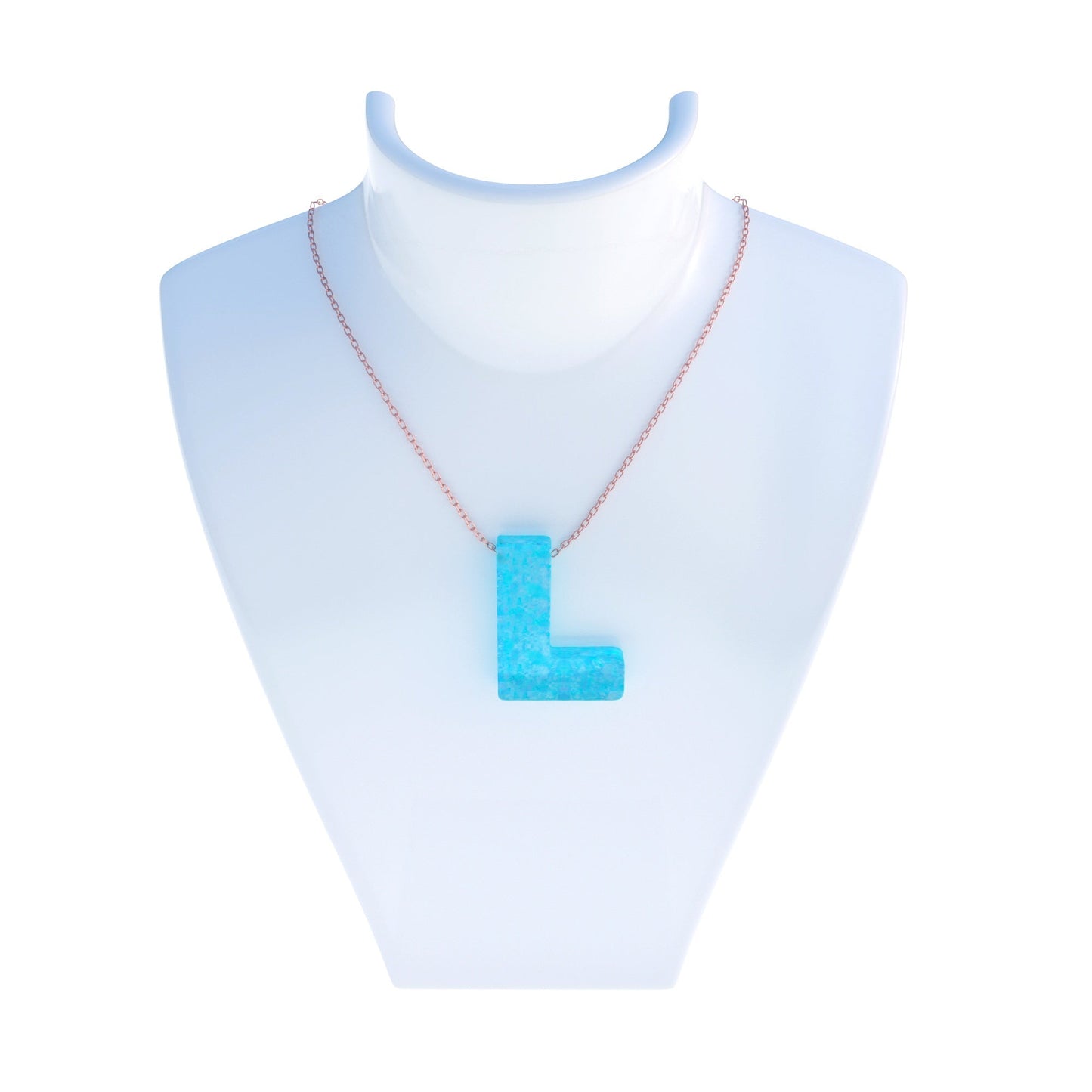 Replacement Rose Gold Alphabet L Letter - Opal Necklace