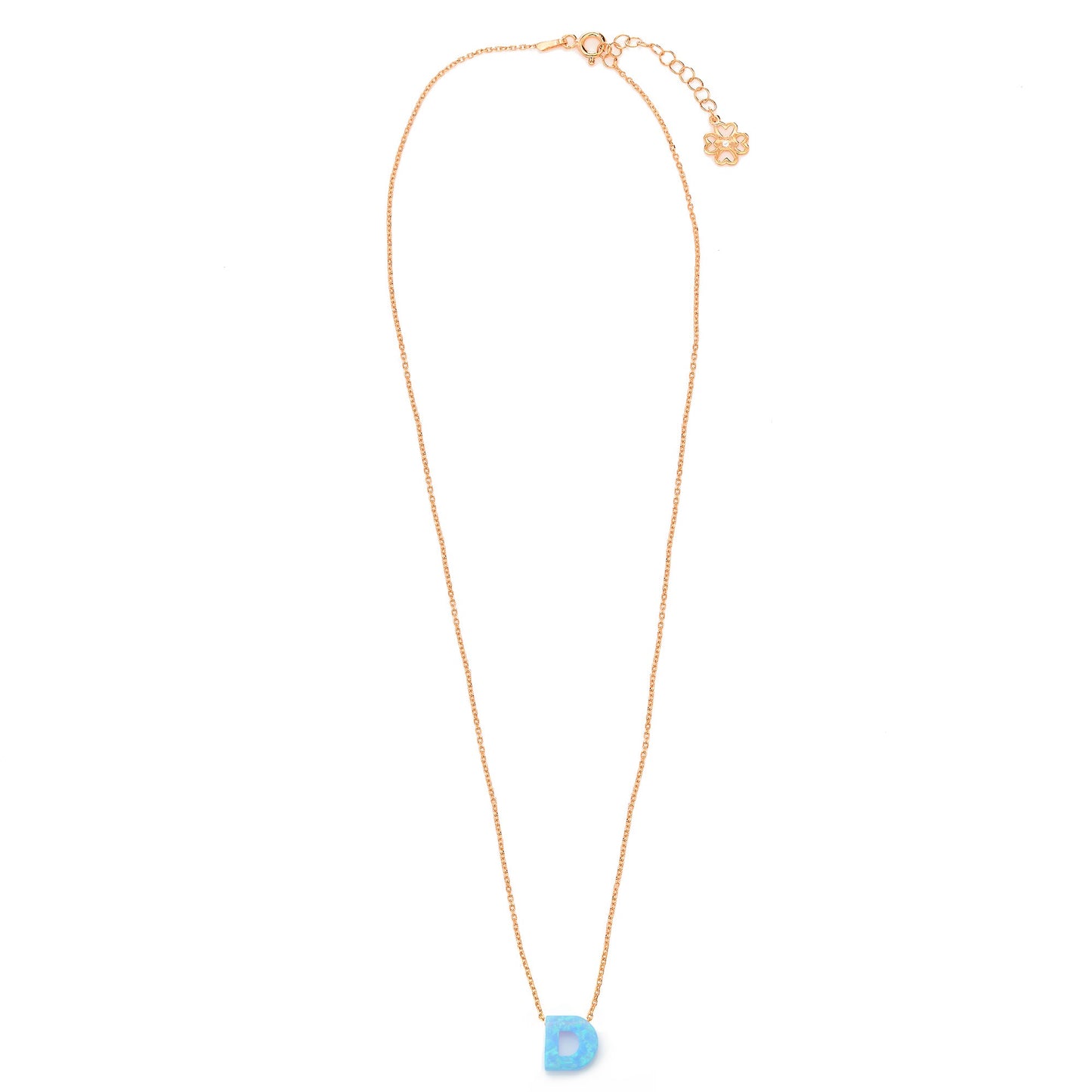 Alphabet D Necklace - Opal Necklace
