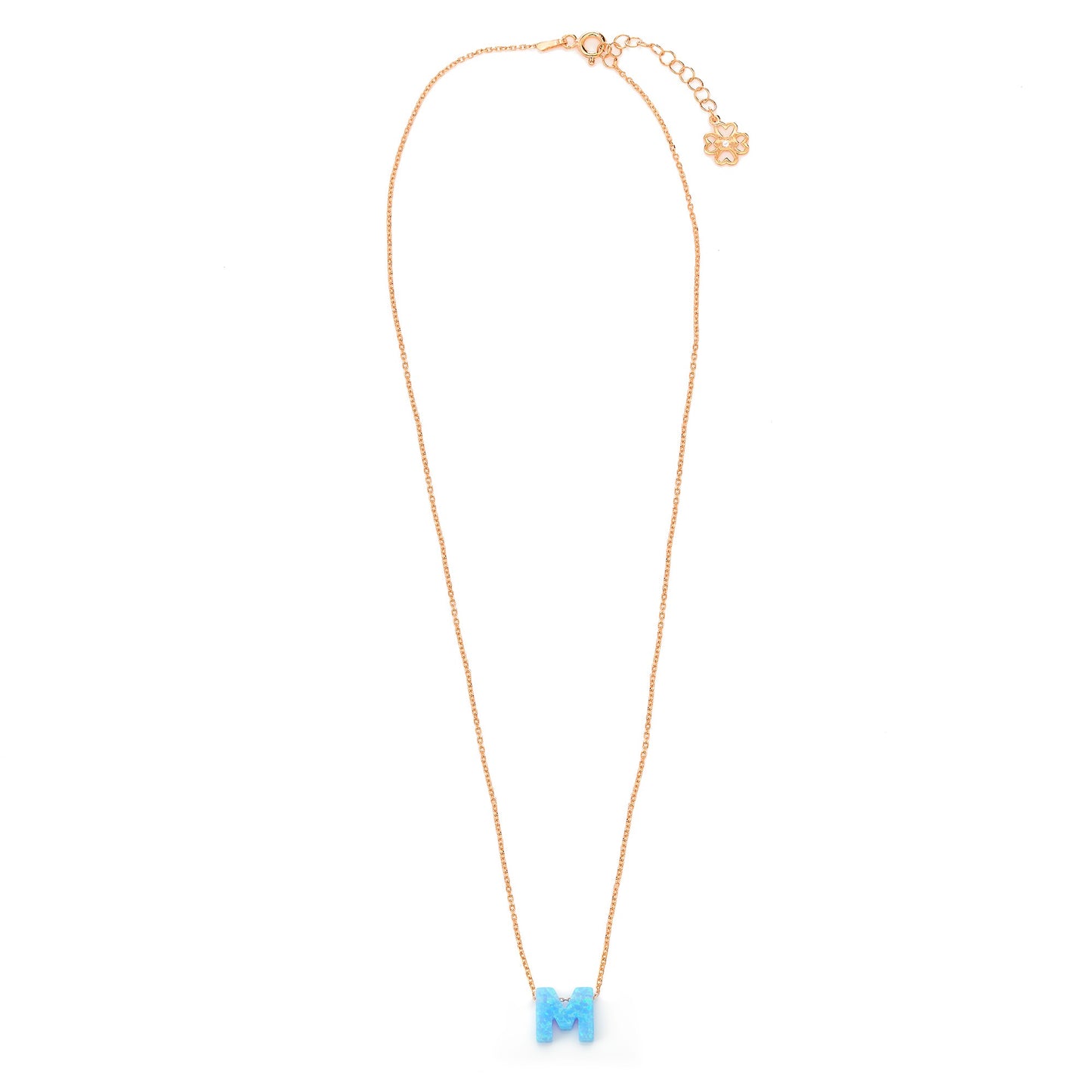 Alphabet M Letter - Opal Necklace