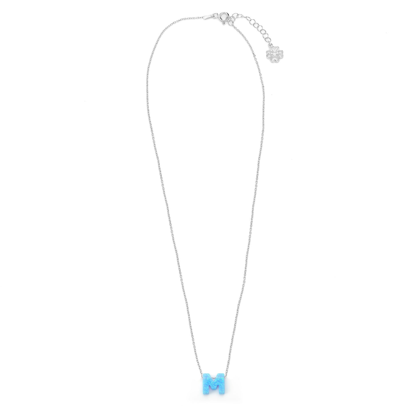 Alphabet M Letter - Opal Necklace