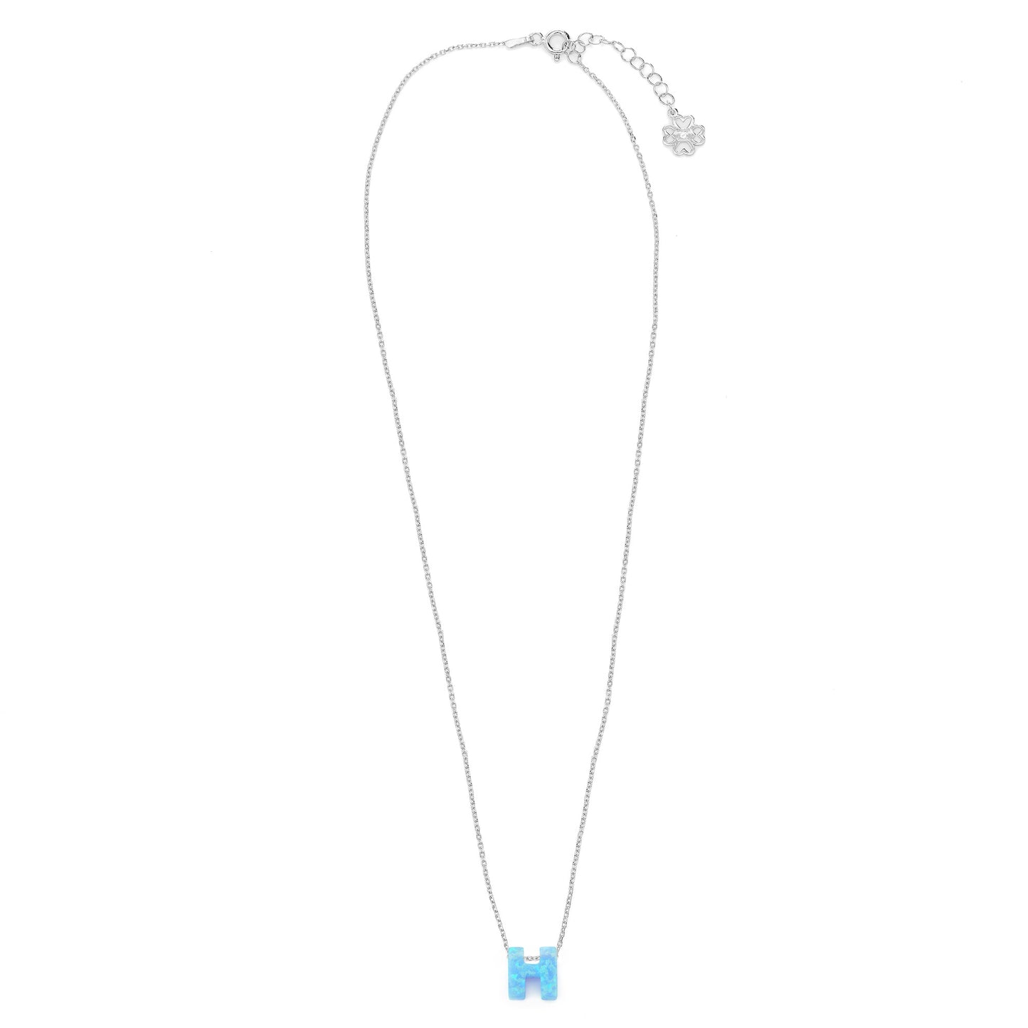 Alphabet H Letter - Opal Necklace