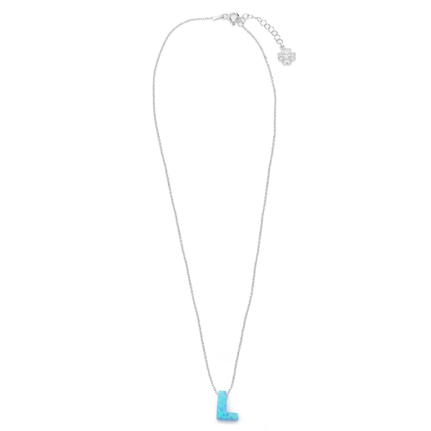Alphabet L Letter - Opal Necklace