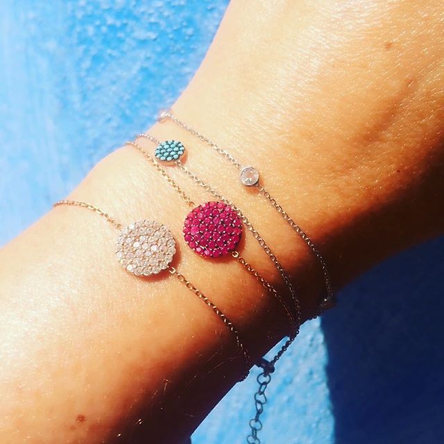 Medium Pave Disk Bracelet