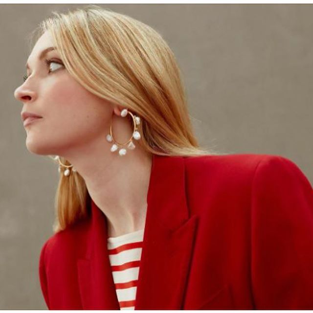 Baroque Pearl Large Hoops as seen in Vogue Paris