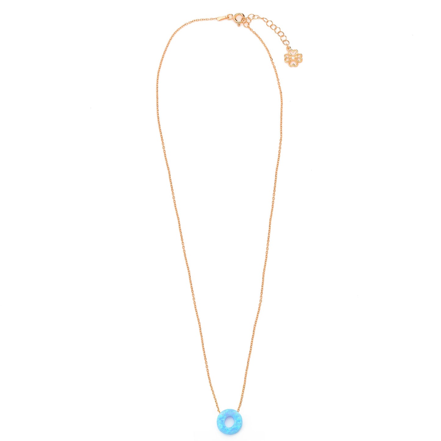 Alphabet O Letter - Opal Necklace