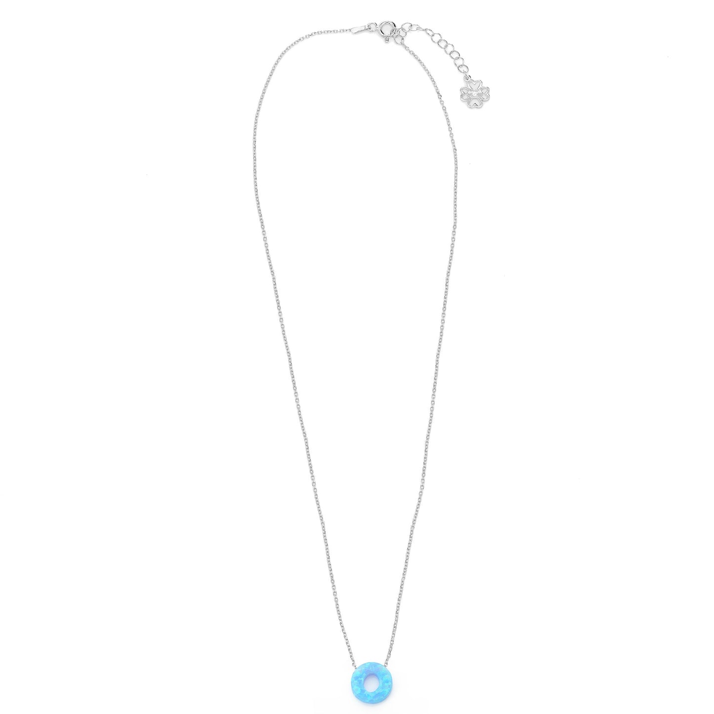Alphabet O Letter - Opal Necklace