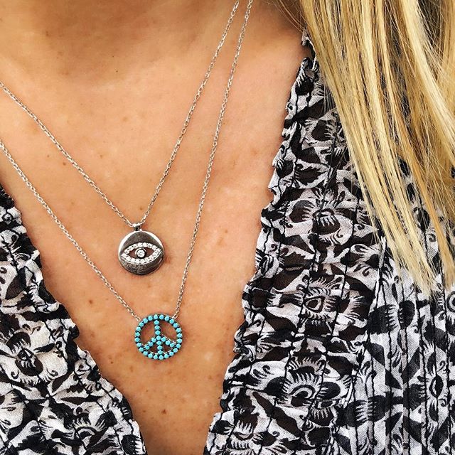 Lucky Eyes Turquoise Peace Necklace - 'Ibiza Vibes' Collection