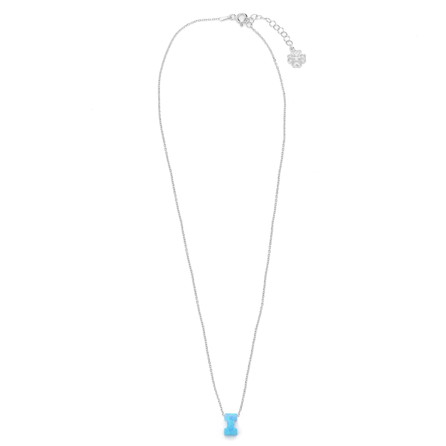 Alphabet I Letter - Opal Necklace
