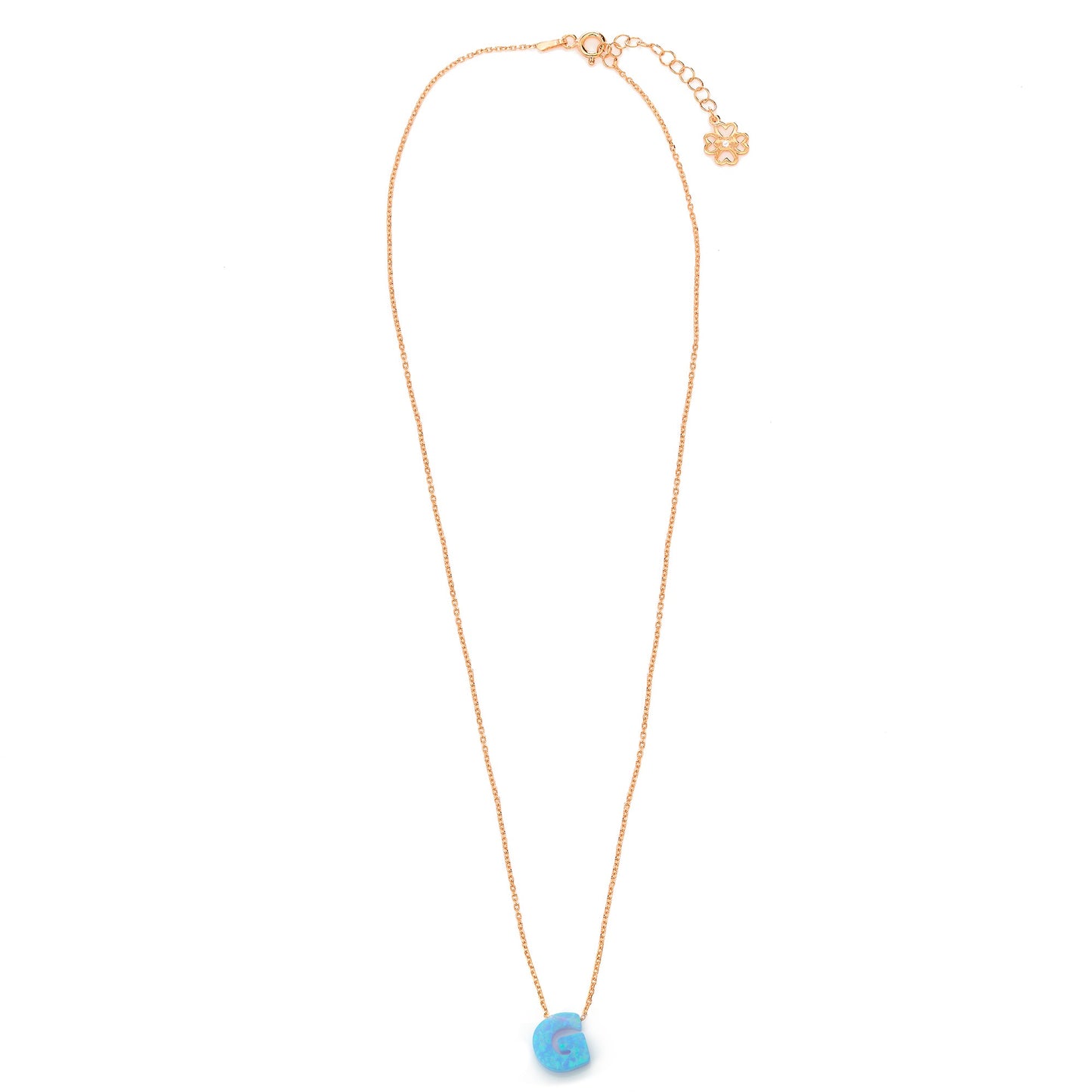 Alphabet G Letter - Opal Necklace