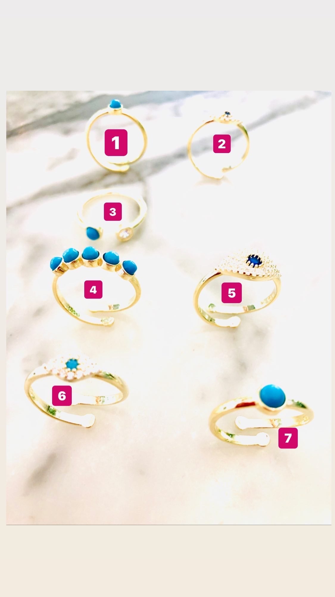 New 'Ibiza Vibes' Turquoise Rings