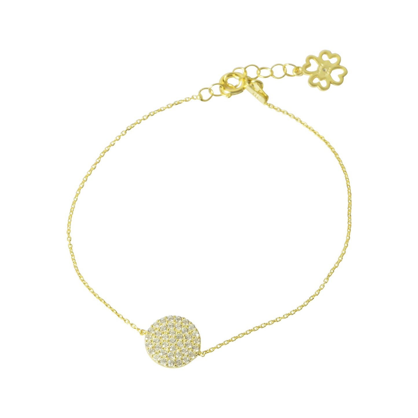Medium Pave Disk Bracelet