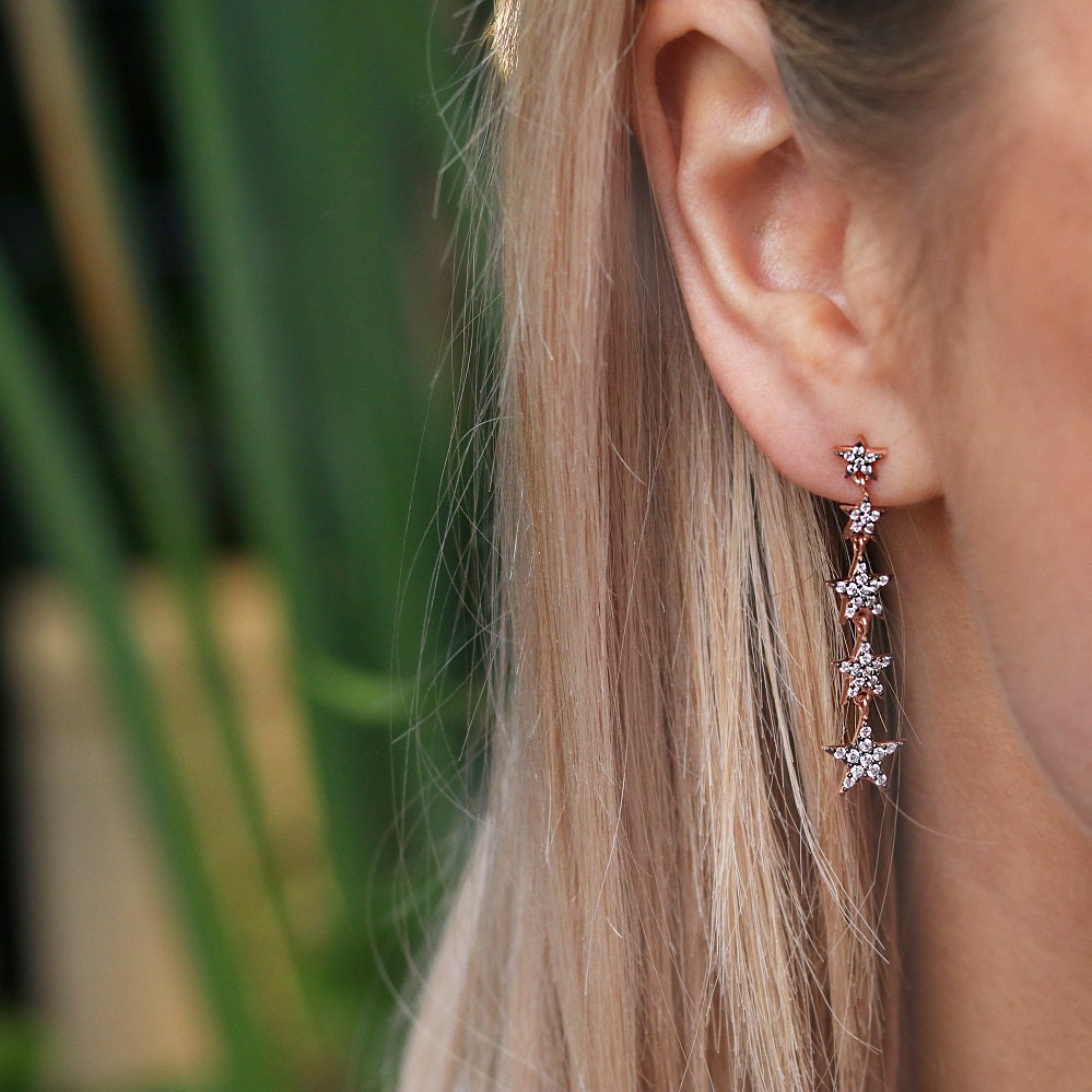 Star Drop Earrings for Pierced Ears * As seen in Sunday You Magazine*