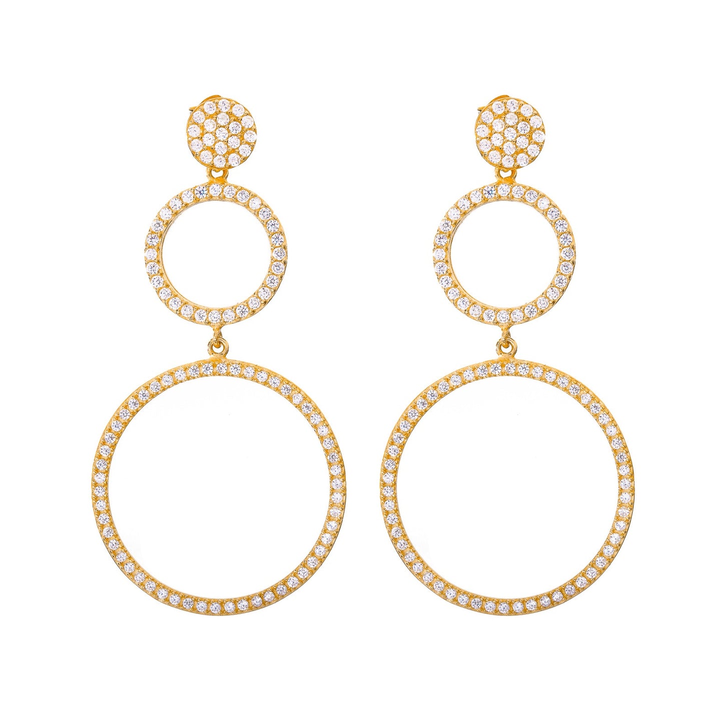 Large Circle Drop Earrings - Best Seller