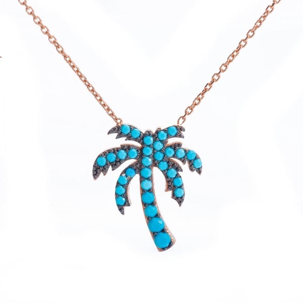 Lucky Eyes Turquoise Palm Necklace - ‘Ibiza Vibes’ Collection