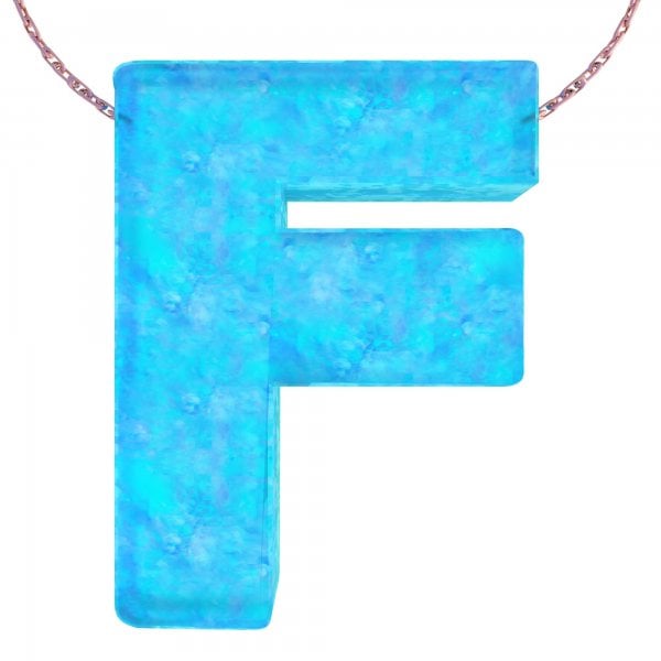Alphabet F Letter - Opal Necklace