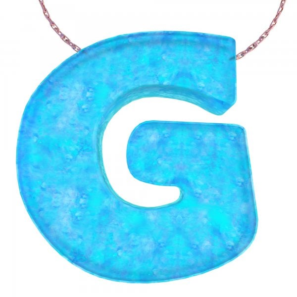 Alphabet G Letter - Opal Necklace