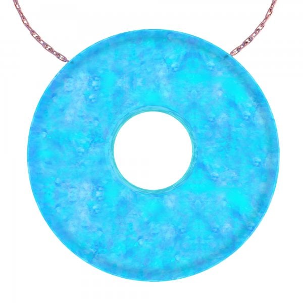 Alphabet O Letter - Opal Necklace