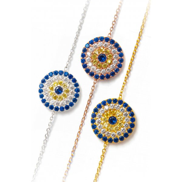 Maxi Evil Eye Bracelet - Round Blue Eye Diam. 13mm
