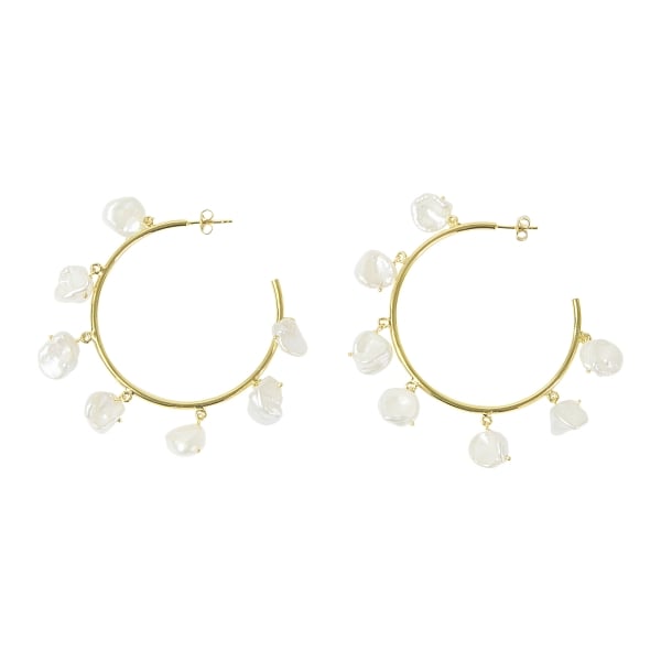 Baroque Pearl Large Hoops as seen in Vogue Paris