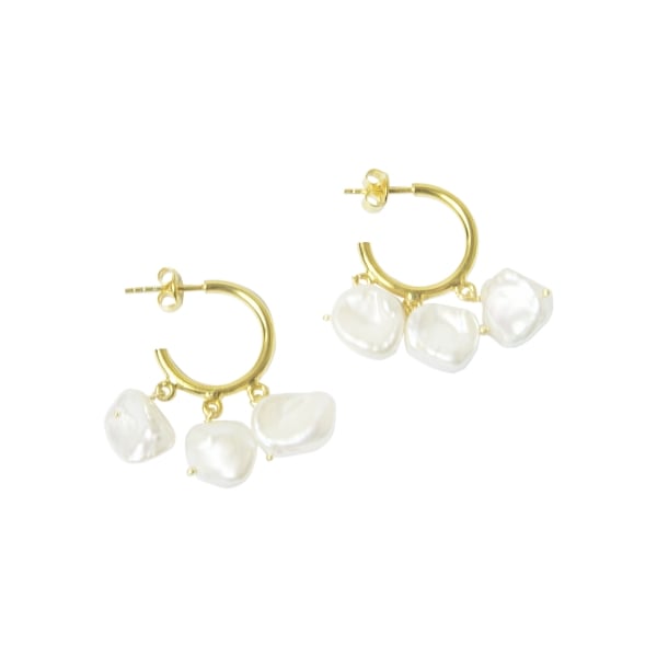 Polished Baroque Pearl Small Hoops