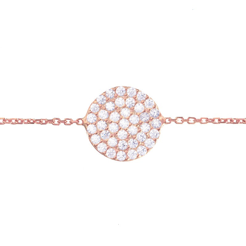 Medium Pave Disk Bracelet