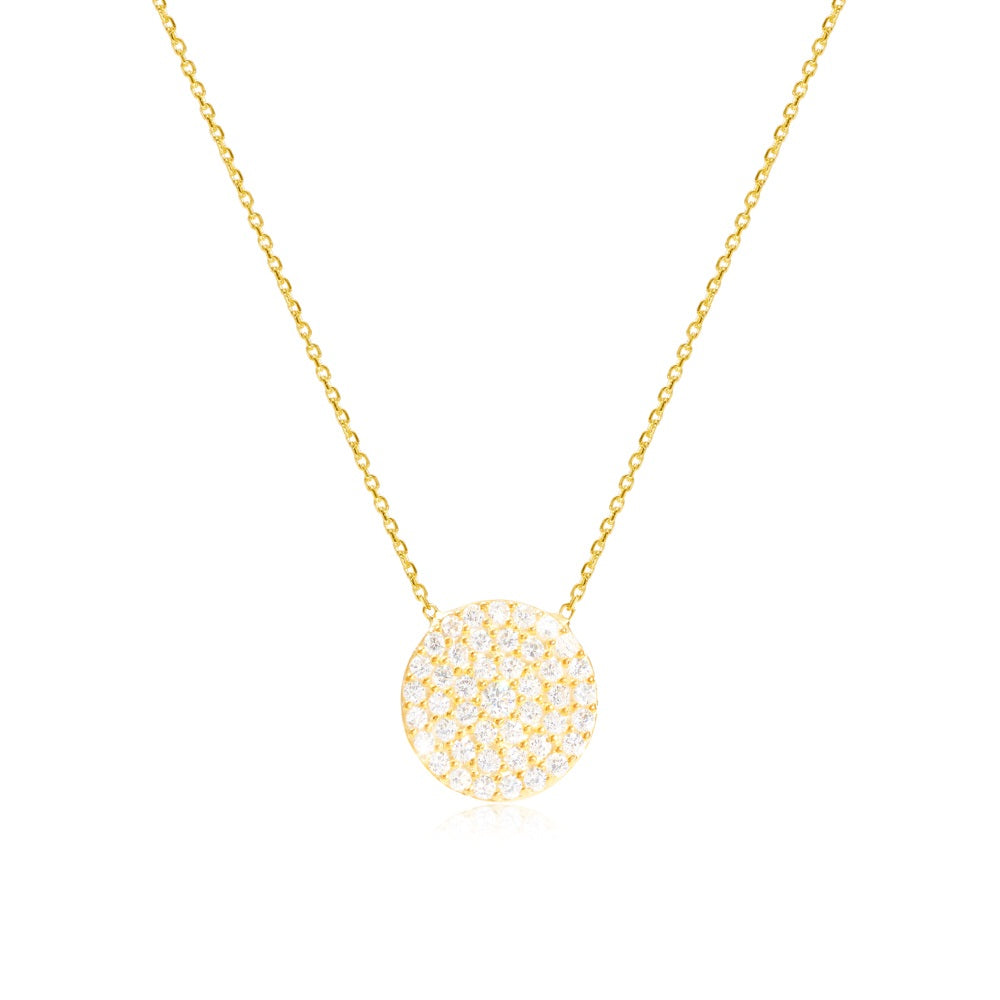 Pavé Disc Necklace - 13mm Diameter - Maxi Size - Available in-store At Fenwick of Bond Street (Until Stock Lasts)