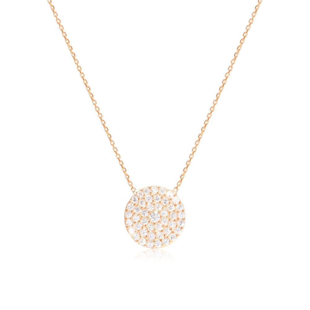 Pavé Disc Necklace - 13mm Diameter - Maxi Size - Available in-store At Fenwick of Bond Street (Until Stock Lasts)