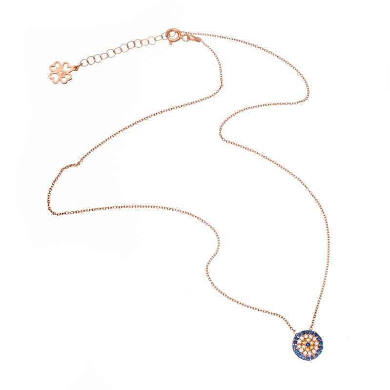 Evil Eye Necklace - 10mm Diam Midi Size