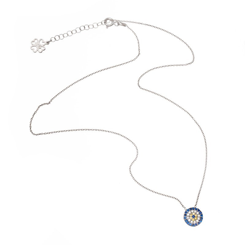 Evil Eye Necklace - 10mm Diam Midi Size