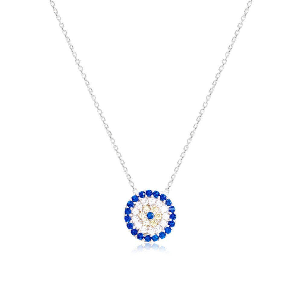 Evil Eye Necklace - 10mm Diam Midi Size
