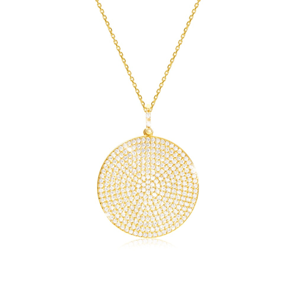 XL Disco Disk Necklace on a 90cm Chain
