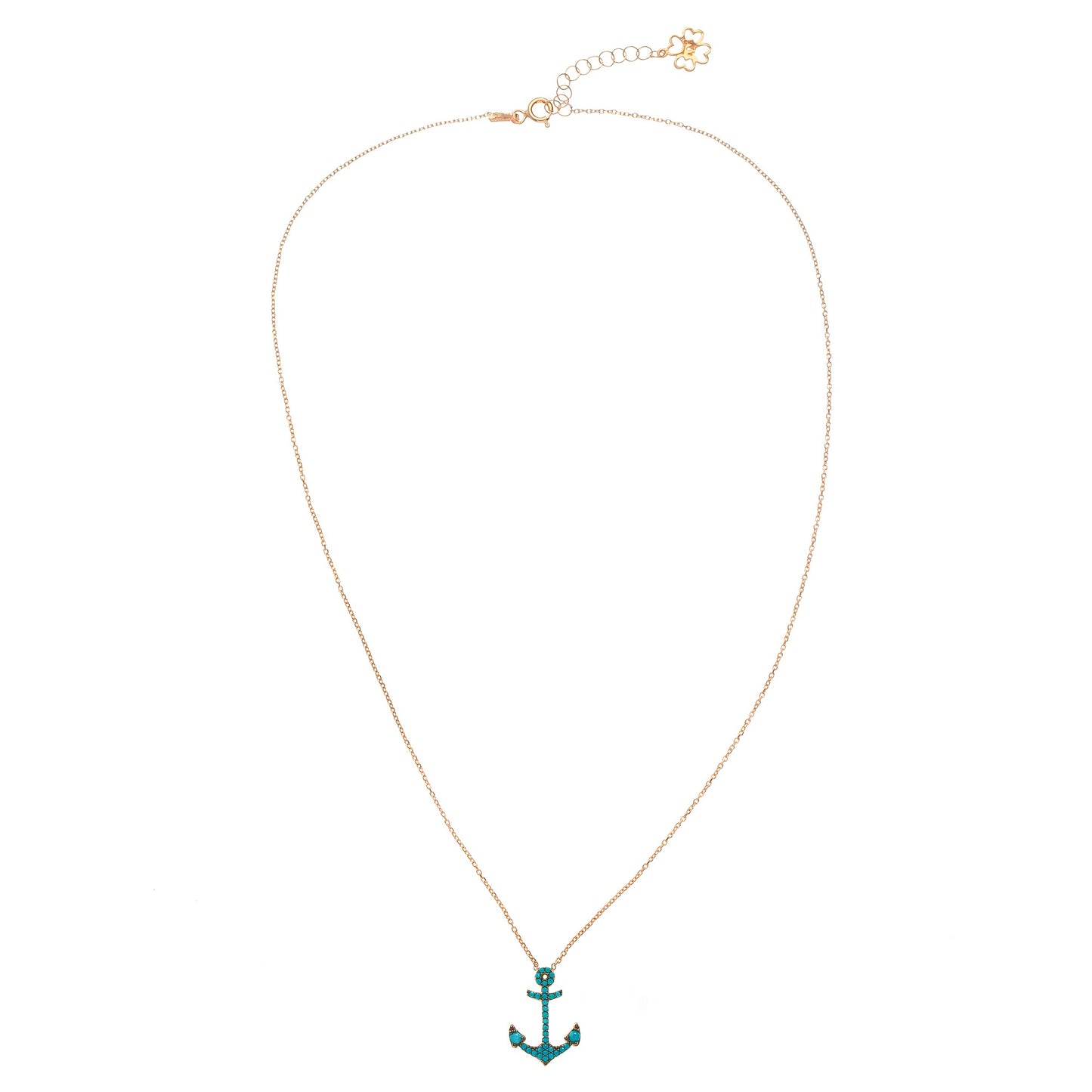 Turquoise Anchor Necklace - 'Ibiza Vibes' Collection