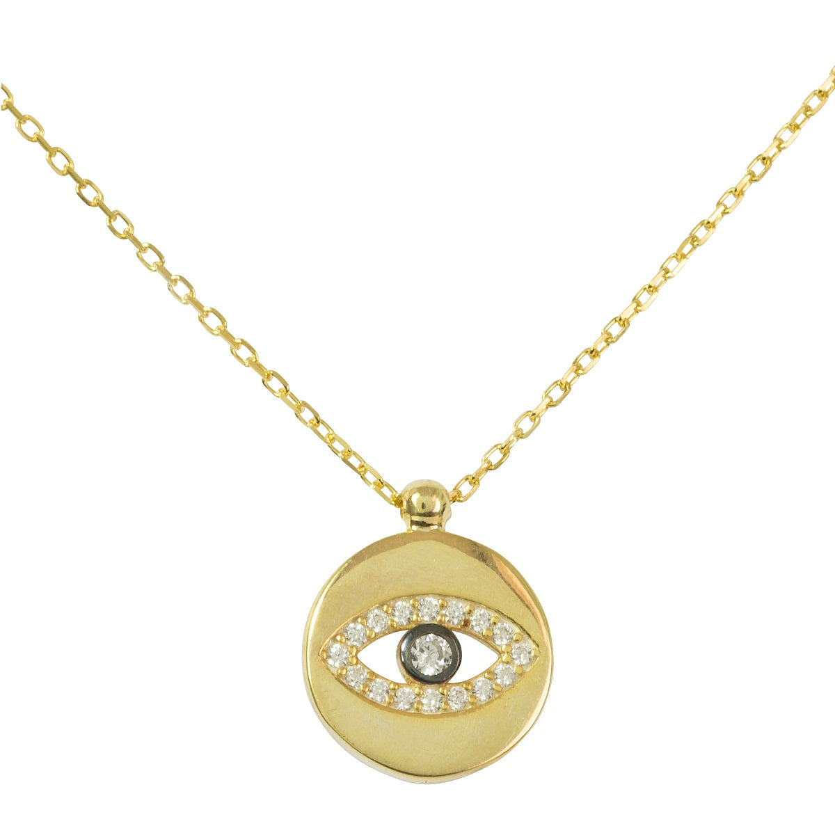 Round Coin Evil Eye Necklace - New Design