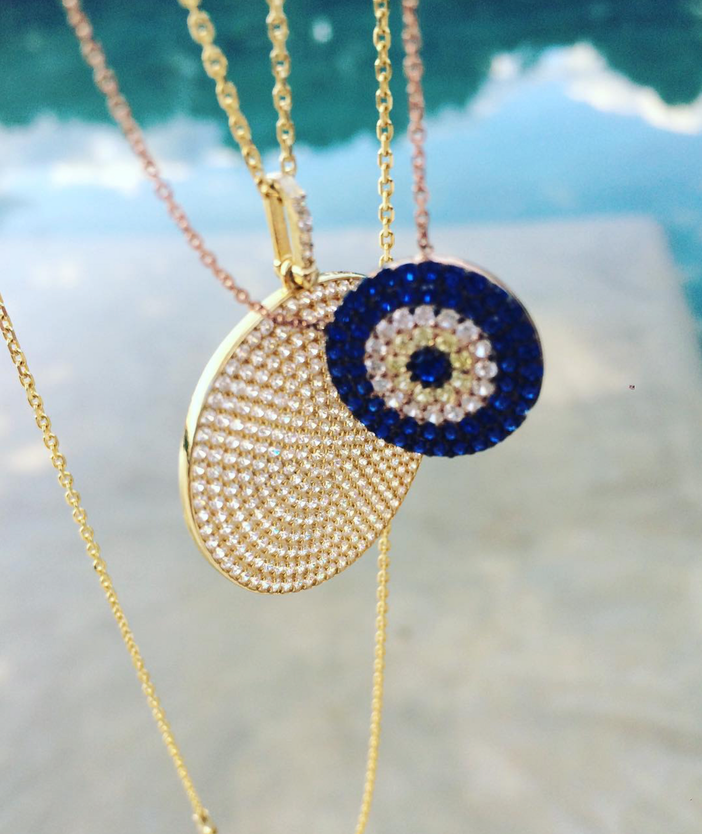 XL Disco Disk Necklace on a 90cm Chain