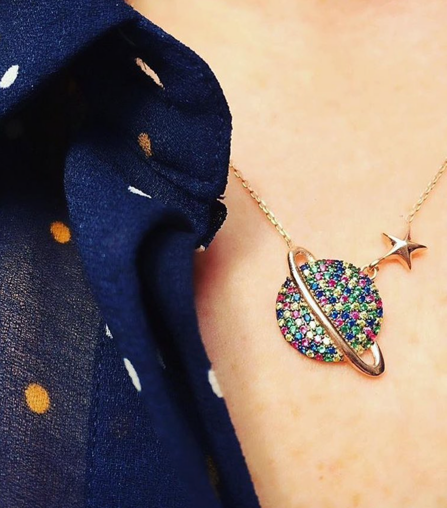 Planet and Star Necklace - 'Happy People' Collection
