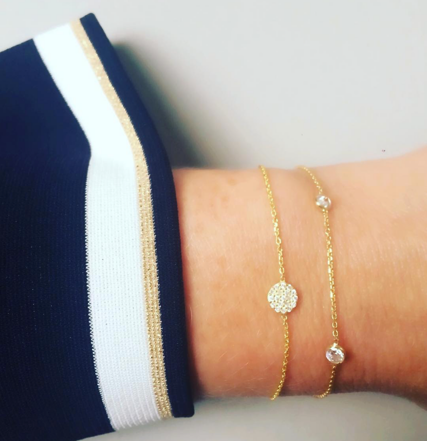 Mayfair Bracelet with 3.5mm Small Crystals on a Single Chain - Exclusive to Fenwick of Bond Street