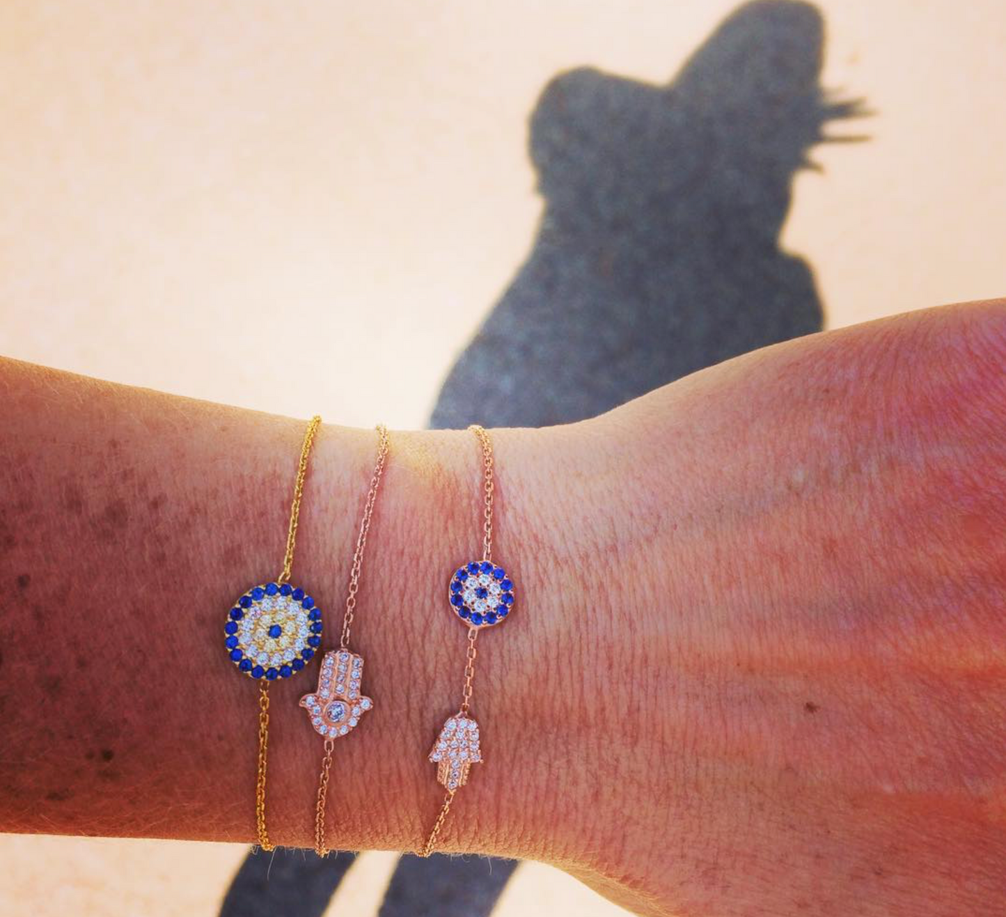 Evil Eye Bracelet Classic Midi Size Round Eye - Midi Size Eye (diam 10mm)