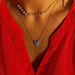 Alphabet V Letter - Opal Necklace