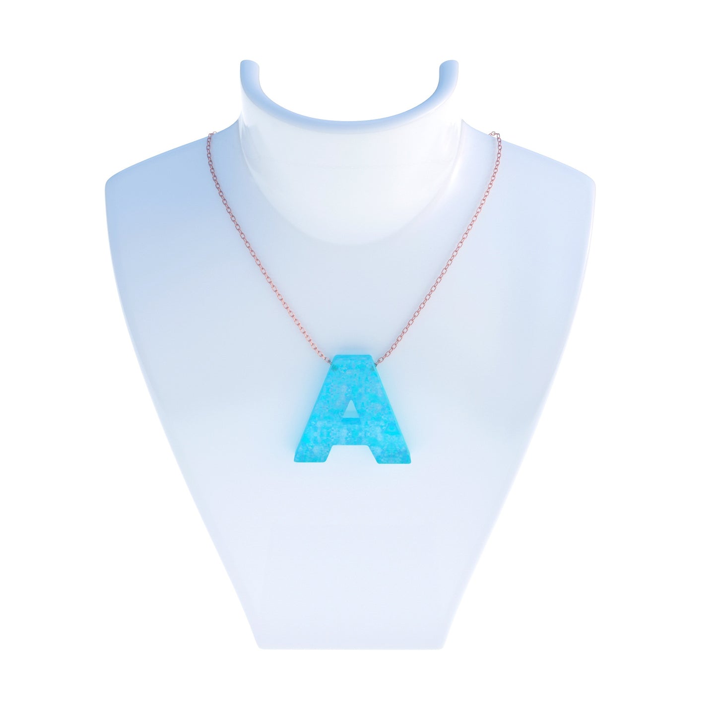 Alphabet A Letter - Opal Necklace