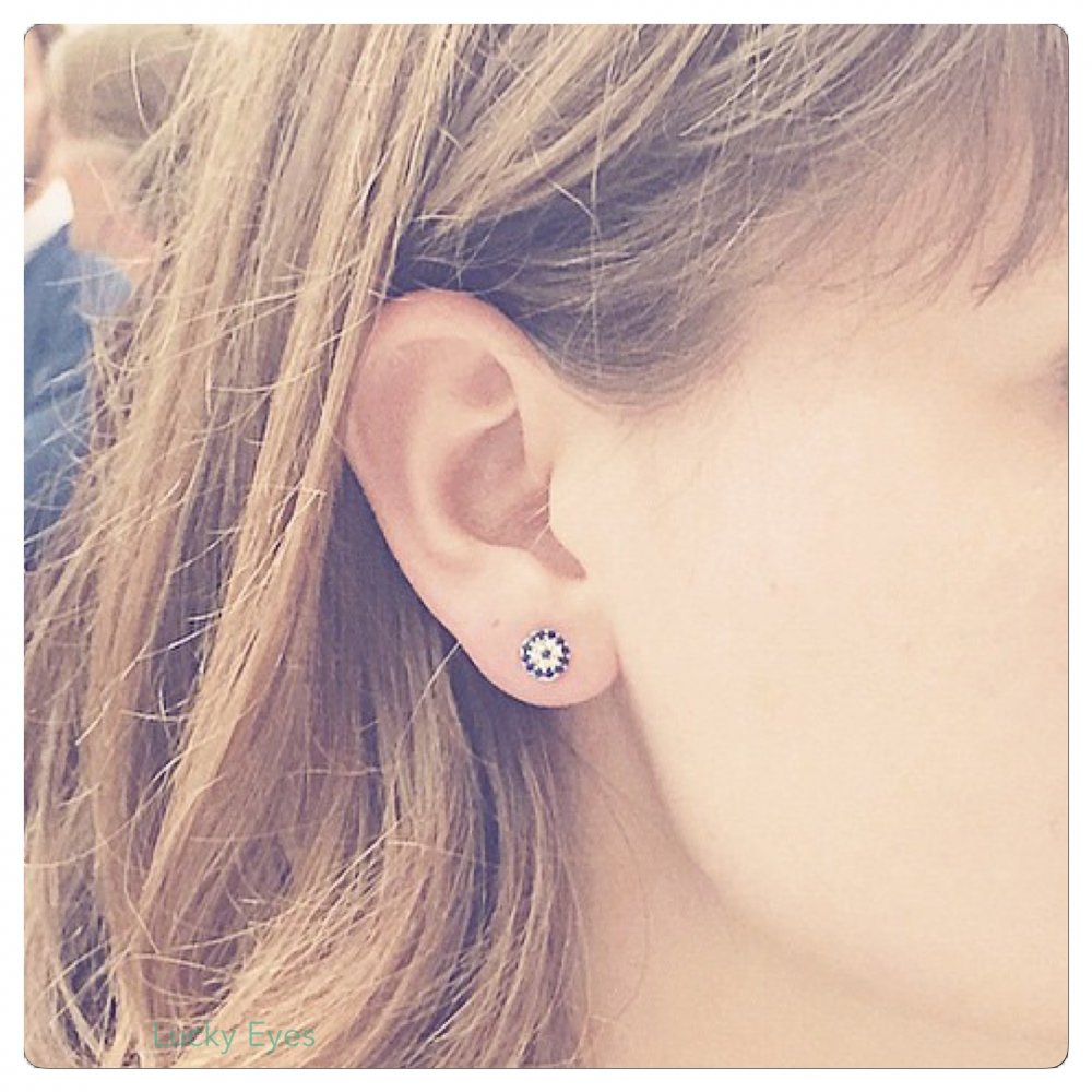 Round Evil Eye Studs - Mini Size