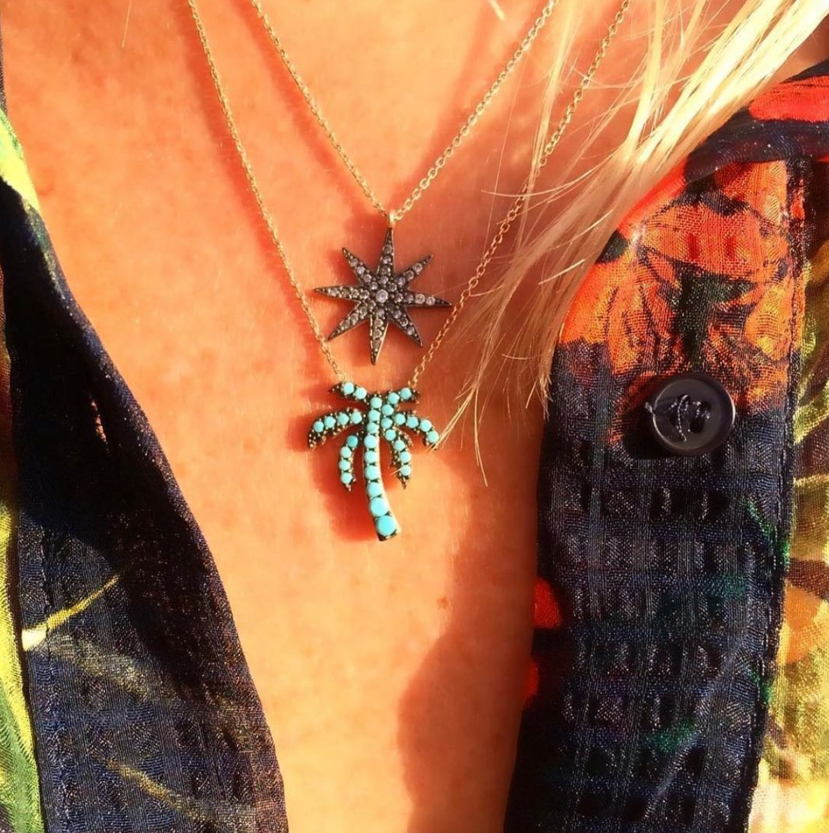 Lucky Eyes Turquoise Palm Necklace - ‘Ibiza Vibes’ Collection
