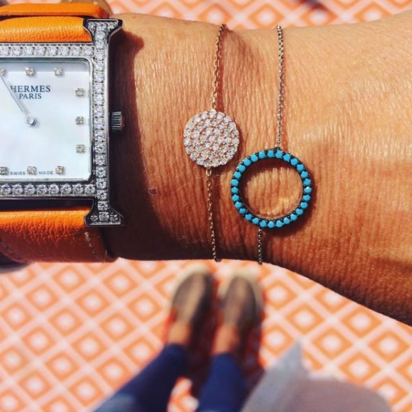 Medium Pave Disk Bracelet