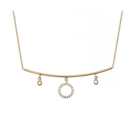 18ct Diamonds and Rose Gold Necklace - 750 Hallmark