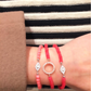 Hot Pink Beaded Bracelet with Mini Crystal Evil Eye Charm