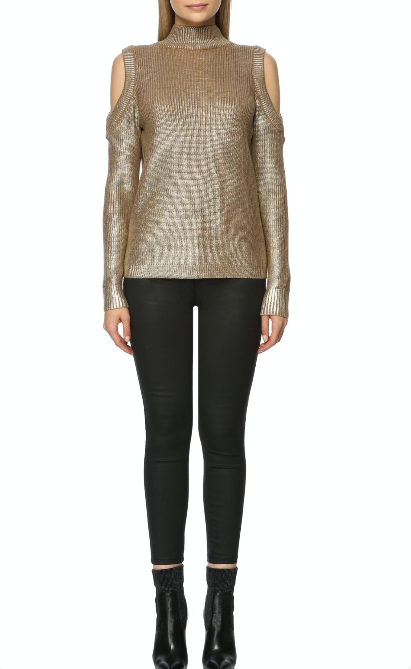 Daisy Gold Shimmer Jumper with Shoulder Detail