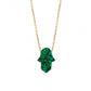 Pink or Green Opal Hamsa Hand Necklace